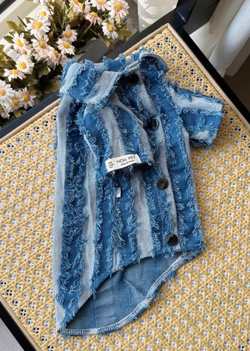 Fancy soft denim cat shirt