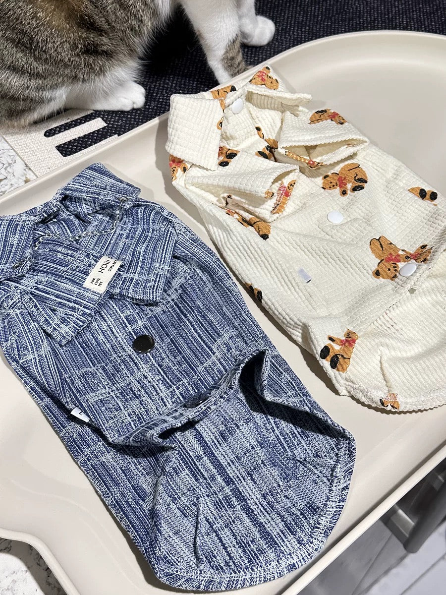 Denim Fashion Chain Cat Shirt